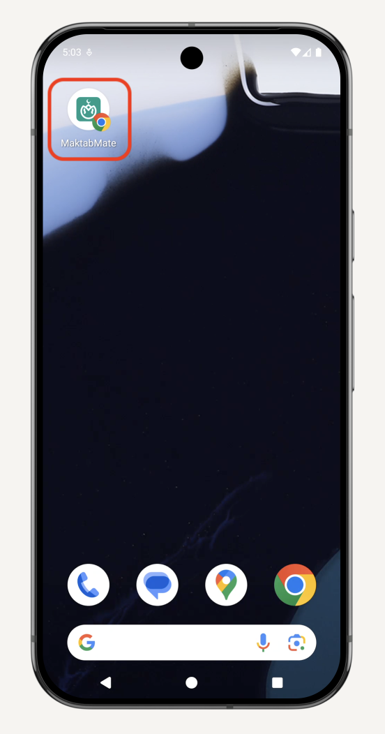 MaktabMate icon on Android home screen